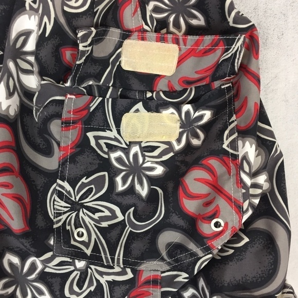 OP Sport Board Shorts Mens XL Gray Red Graphic Swim Trunks Drawstring Mesh Lined - Picture 6 of 13